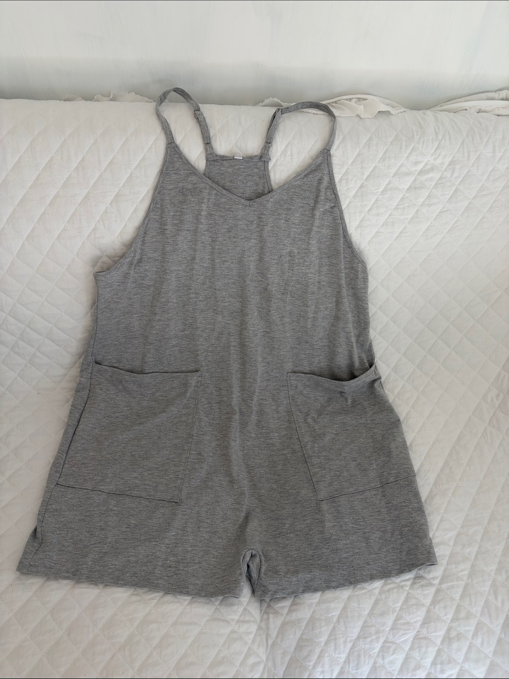 Grey Knit Pocket Romper — Women’s Sleepwear